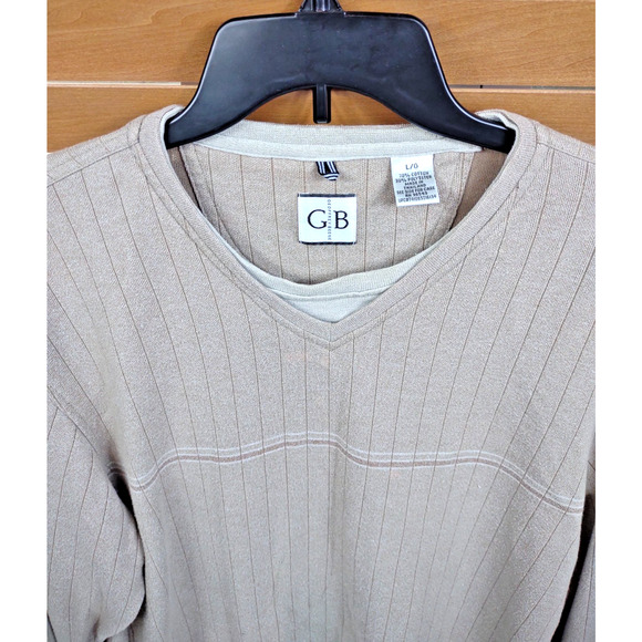 Geoffrey Beene Men's Long Sleeve V Neck Ribbed Classic Pull Over Sweater Large - Picture 3 of 10